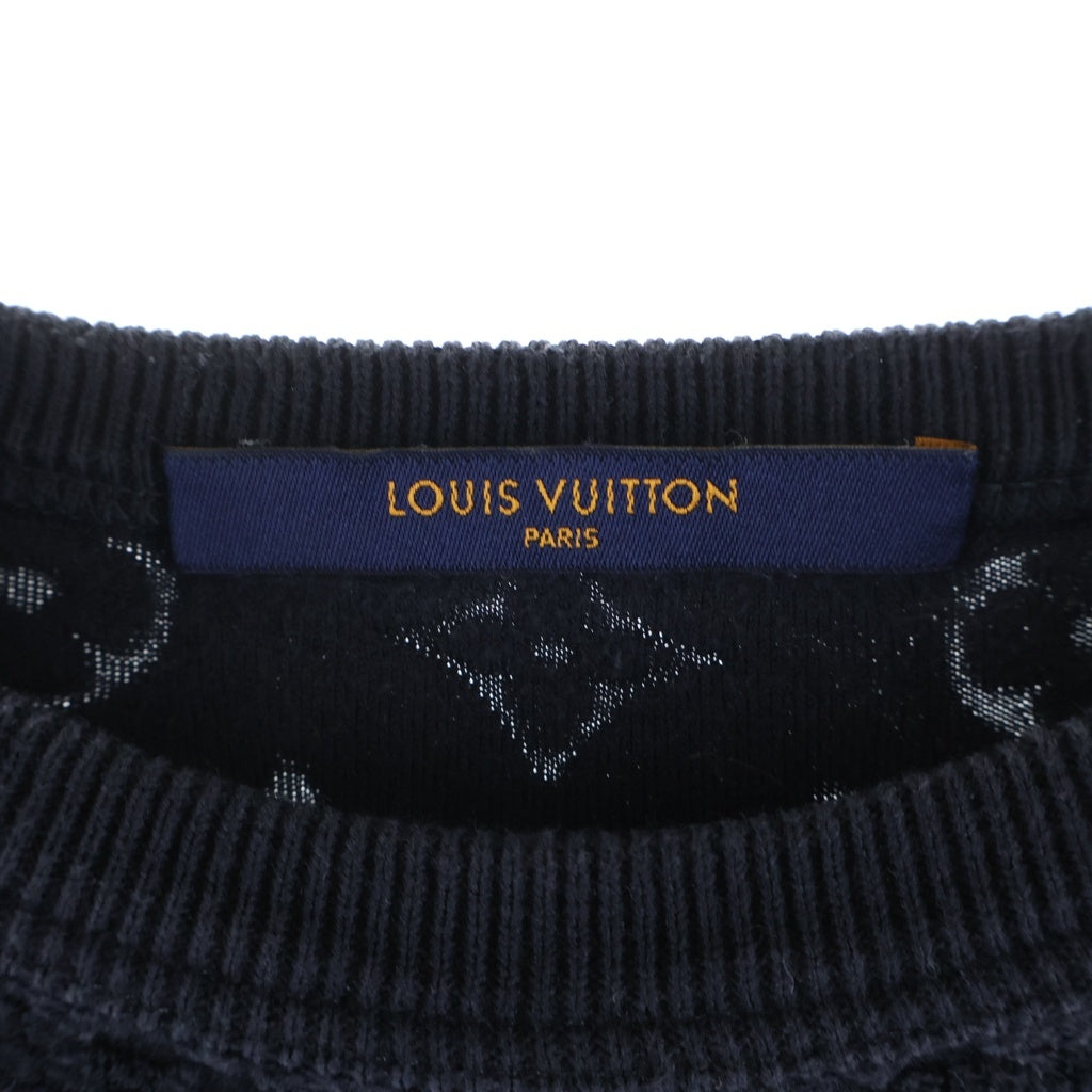 LOUIS VUITTON(ルイヴィトン) モノグラム タオリングTシャツ シルク コットン 半袖 Tシャツ カットソー #XXL ブラック RM191M IZG HGY20W