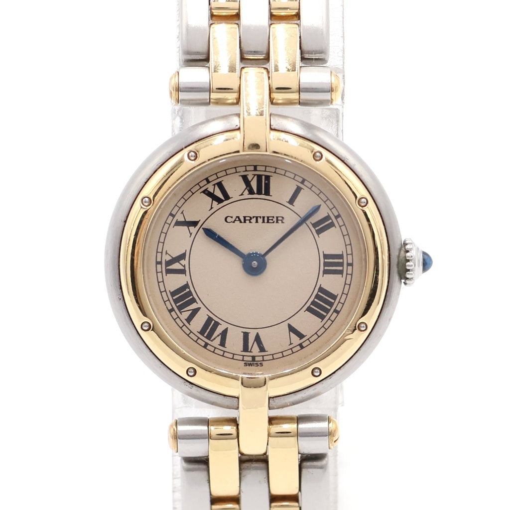 Cartier(カルティエ) パンテールSM ラウンド 2ロウ 白文字盤 コンビ SS×YG/QZ ステンレス×イエローゴールド クォーツ 電池式 腕時計 W25030B6 レディース