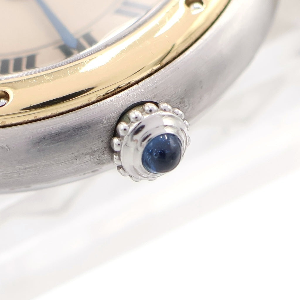 Cartier(カルティエ) パンテールSM ラウンド 2ロウ 白文字盤 コンビ SS×YG/QZ ステンレス×イエローゴールド クォーツ 電池式 腕時計 W25030B6 レディース
