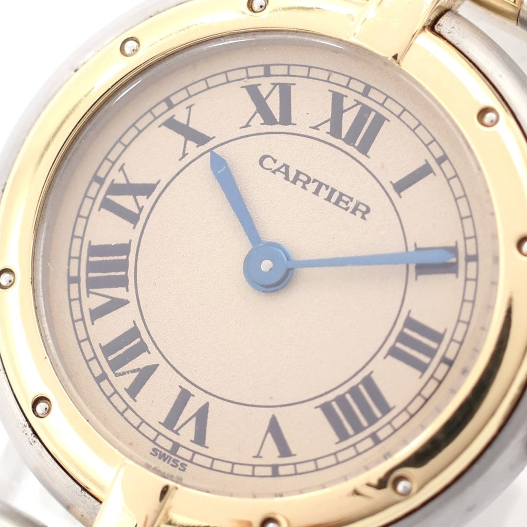 Cartier(カルティエ) パンテールSM ラウンド 2ロウ 白文字盤 コンビ SS×YG/QZ ステンレス×イエローゴールド クォーツ 電池式 腕時計 W25030B6 レディース