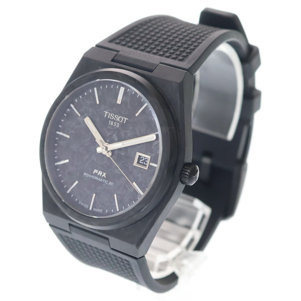 TISSOT(ティソ) パワーマティック80 カーボン/AT オートマ 自動巻き 腕時計 黒文字盤 T137.907.97.201.00