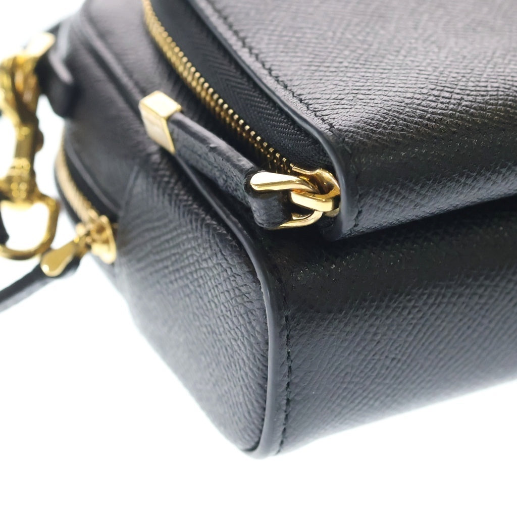 DIOR(ディオール) カロ ダブルポーチ CDロゴ レザー ゴールド金具 ショルダーバッグ ブラック S7431UBAE レディース