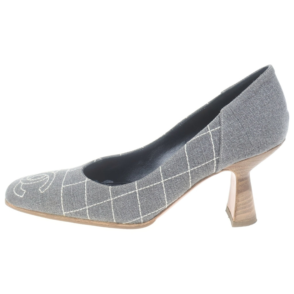 CHANEL(シャネル) ココマーク ヒールパンプス グレー #34 1/2 レディース