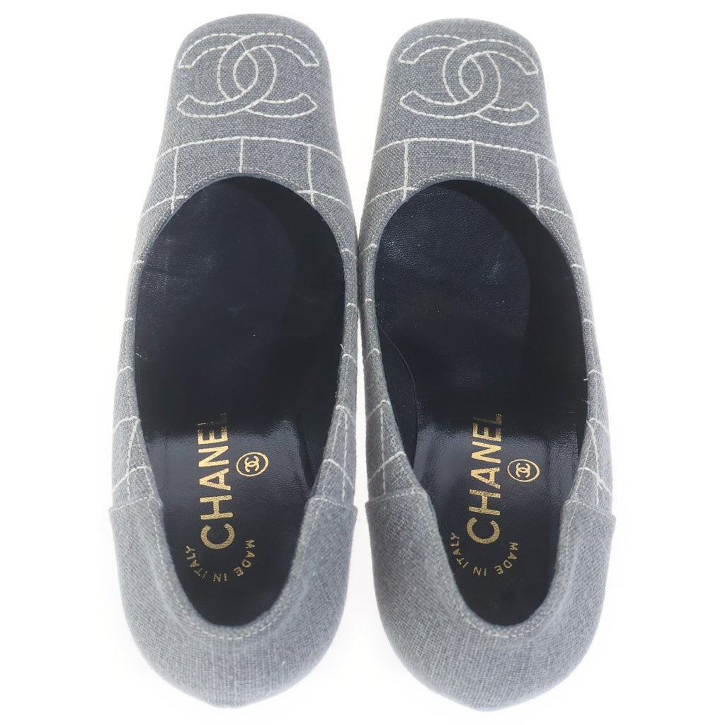 CHANEL(シャネル) ココマーク ヒールパンプス グレー #34 1/2 レディース