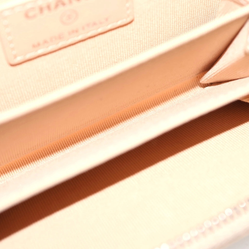 CHANEL(シャネル) マトラッセ クラシックジップコインケース ミニ財布 ベージュ キャビアスキン AP0216 シルバー金具 レディース