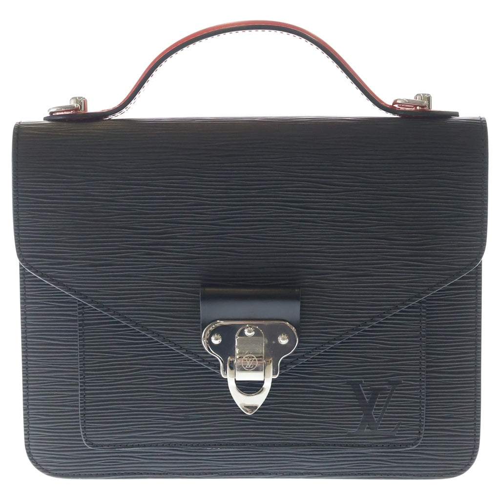 LOUIS VUITTON(ルイヴィトン) エピ ネオ モンソー 2WAYハンドバッグ ショルダーバッグ ブラック×レッド ノワール レザー M55403 シルバー金具 レディース