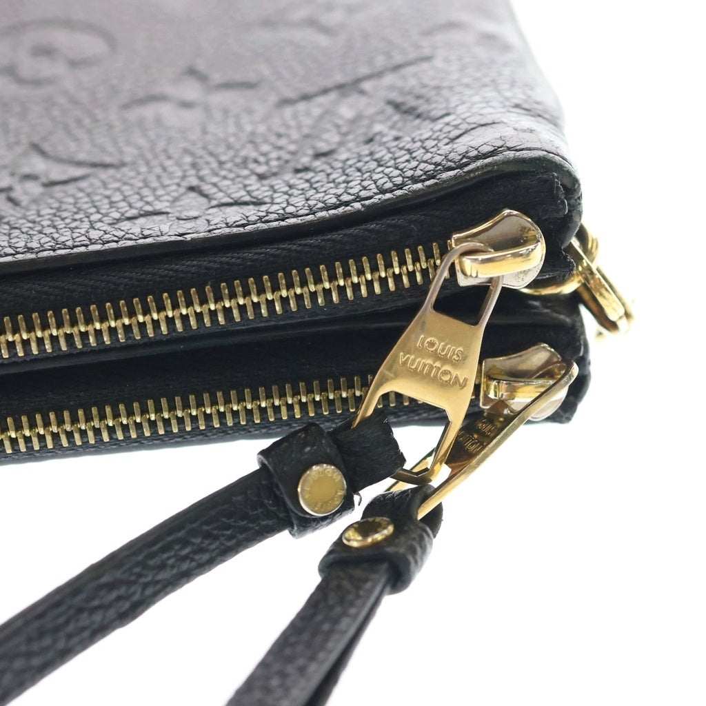 LOUIS VUITTON(ルイヴィトン) モノグラムアンプラン ポシェット ドゥーブルジップ チェーンショルダーバッグ ミニバッグ ブラック レザー M68568 ゴールド金具 レディース