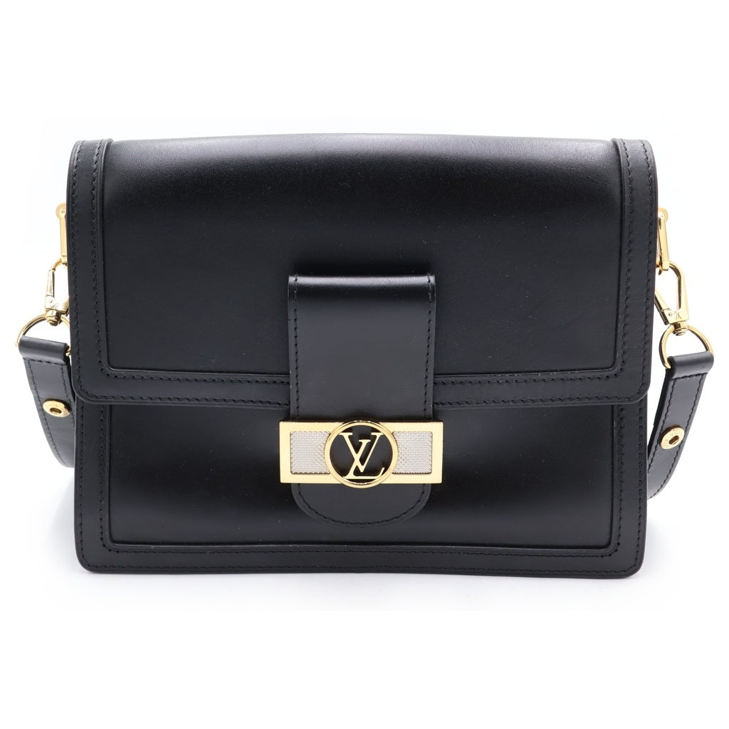 LOUIS VUITTON(ルイヴィトン) LVロック ドーフィーヌMM レザー チェーン ショルダーバッグ ゴールド金具 ブラック M55821 レディース