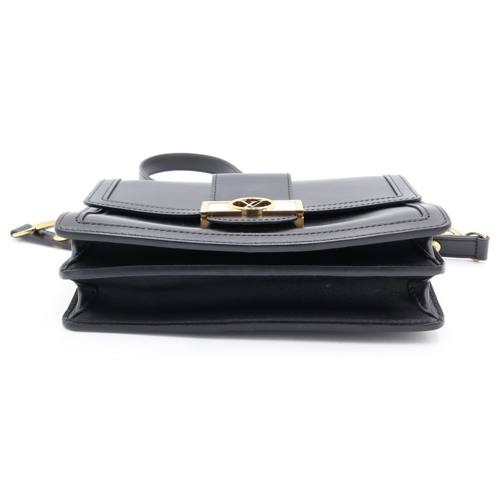 LOUIS VUITTON(ルイヴィトン) LVロック ドーフィーヌMM レザー チェーン ショルダーバッグ ゴールド金具 ブラック M55821 レディース
