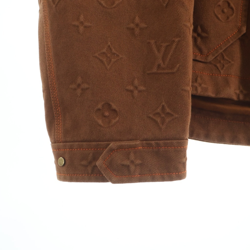 LOUIS VUITTON(ルイヴィトン) 21AW モノグラム フーデッド ジップアップ デニム ジャケット ブルゾン ブラウン/オレンジ RM212 G98 HLA61W