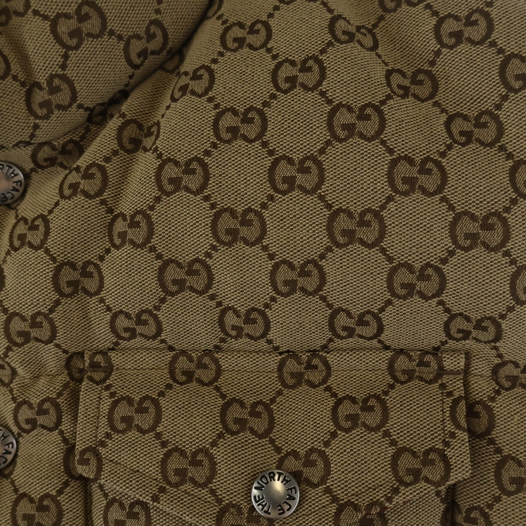GUCCI(グッチ) THE NORTH グッチ ノースフェイス 21AW ダウンベスト GGキャンバス Mサイズ ベージュ 670768
