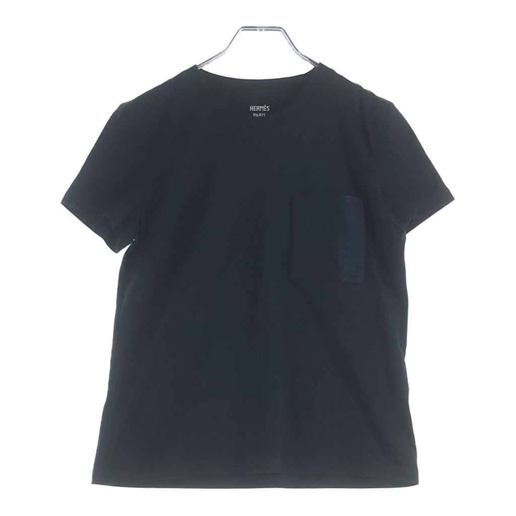 HERMES(エルメス) Hポケット Tシャツ コットン ブラック #36 4515DA 44-7703 レディース