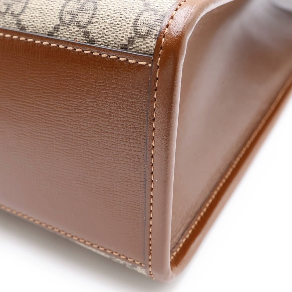 GUCCI(グッチ) インターロッキングG トートバック 2way ショルダーバックキャンバス ブラウン 674155 レディース