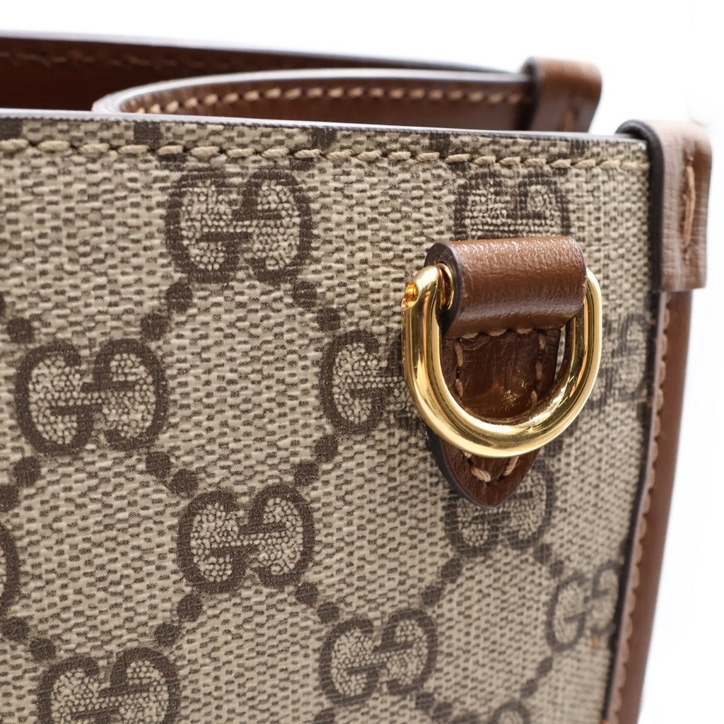 GUCCI(グッチ) インターロッキングG トートバック 2way ショルダーバックキャンバス ブラウン 674155 レディース