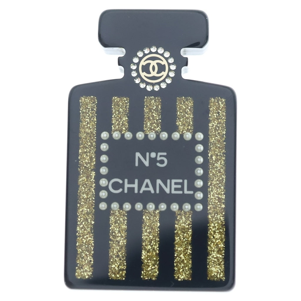 CHANEL(シャネル) No.5 香水 モチーフ ブローチ ピンバッジ ブラック×ゴールド レディース