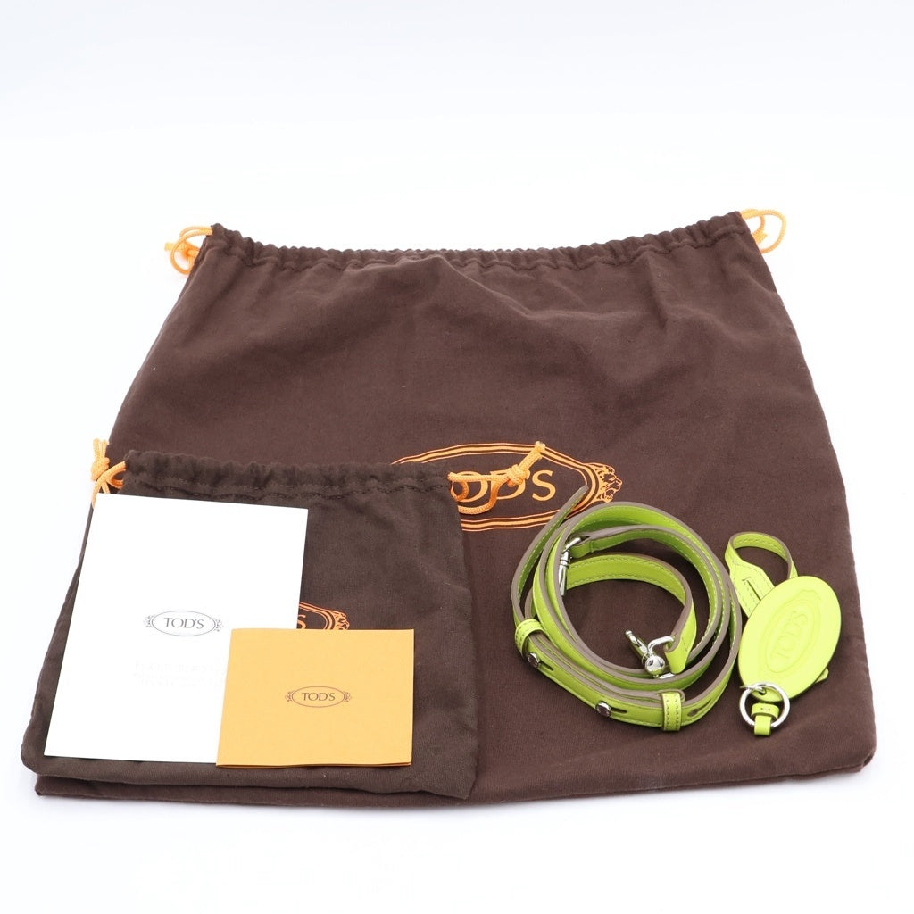 TOD'S(トッズ) ダブルアップバッグ ミニ レザー 2WAY ショルダーバッグ ハンドバッグ ベージュ レディース