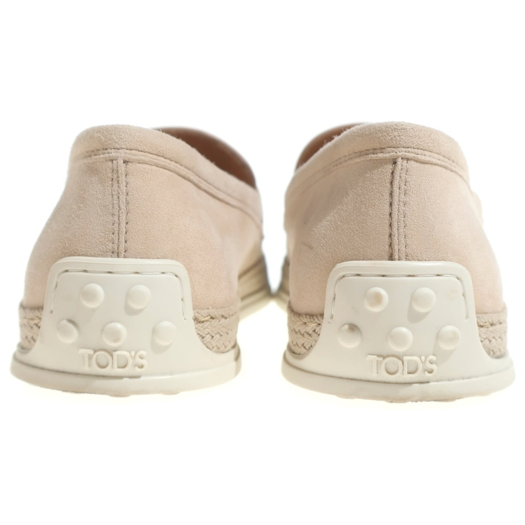 TOD'S(トッズ) Tリング エスパドリーユ スエード ローファー フラット シューズ スリッポン #36 ベージュ レディース