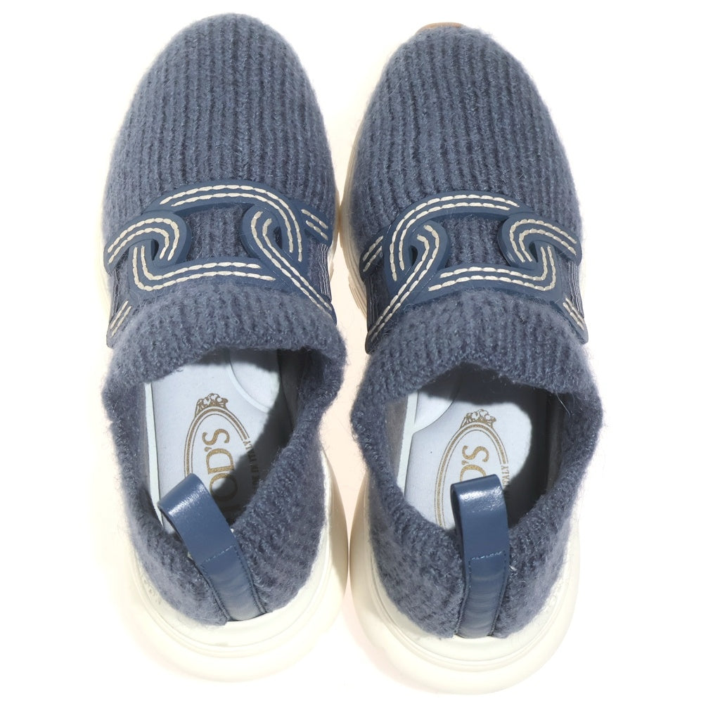TOD'S(トッズ) Kate ケイト ニット スニーカー スリッポン シューズ #351/2 ブルー レディース