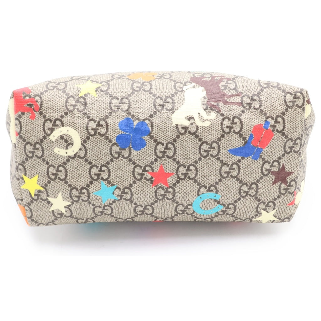 GUCCI(グッチ) チルドレンズ GGスプリーム PVC レザー ミニトートバッグ ハンドバッグ ベージュ/グリーン/マルチカラー 410812