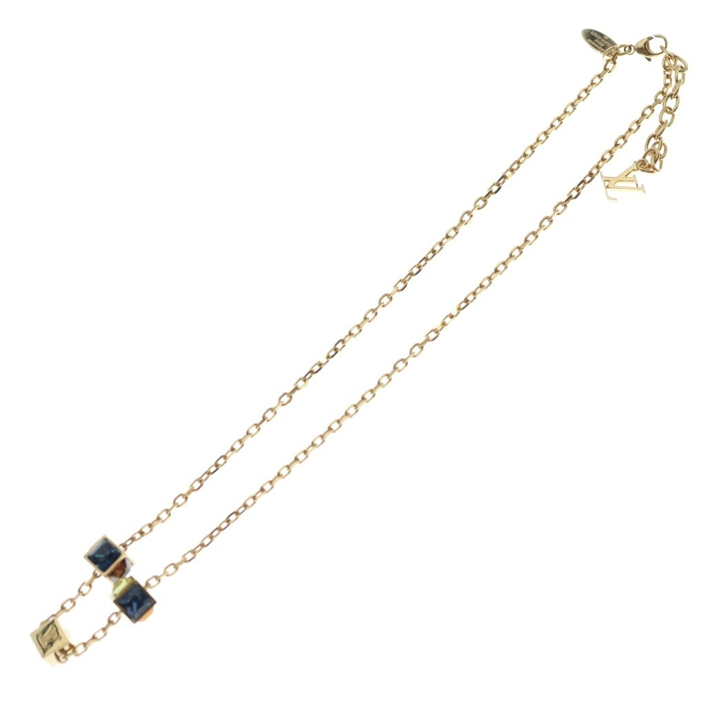 LOUIS VUITTON(ルイヴィトン) コリエ ギャンブル ネックレス ペンダント チェーン ゴールド×ブルー M66999 レディース