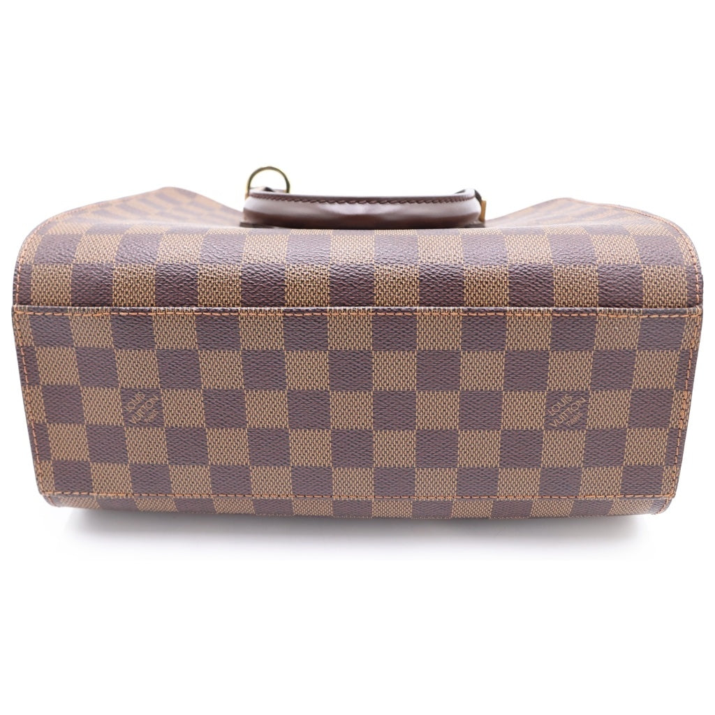 LOUIS VUITTON(ルイヴィトン) ダミエ トリアナ ハンドバッグ ブラウン レザー×PVC N51155 ゴールド金具 レディース