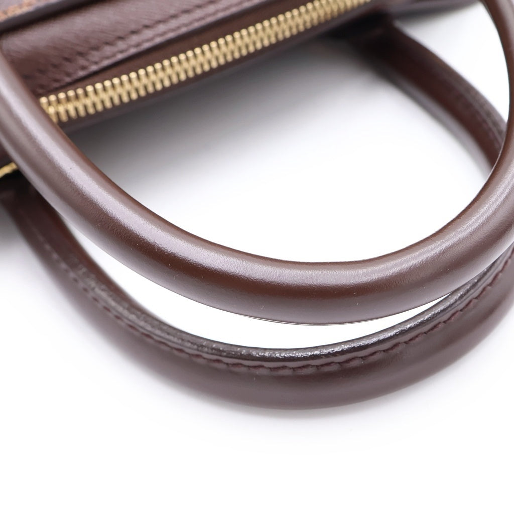LOUIS VUITTON(ルイヴィトン) ダミエ トリアナ ハンドバッグ ブラウン レザー×PVC N51155 ゴールド金具 レディース