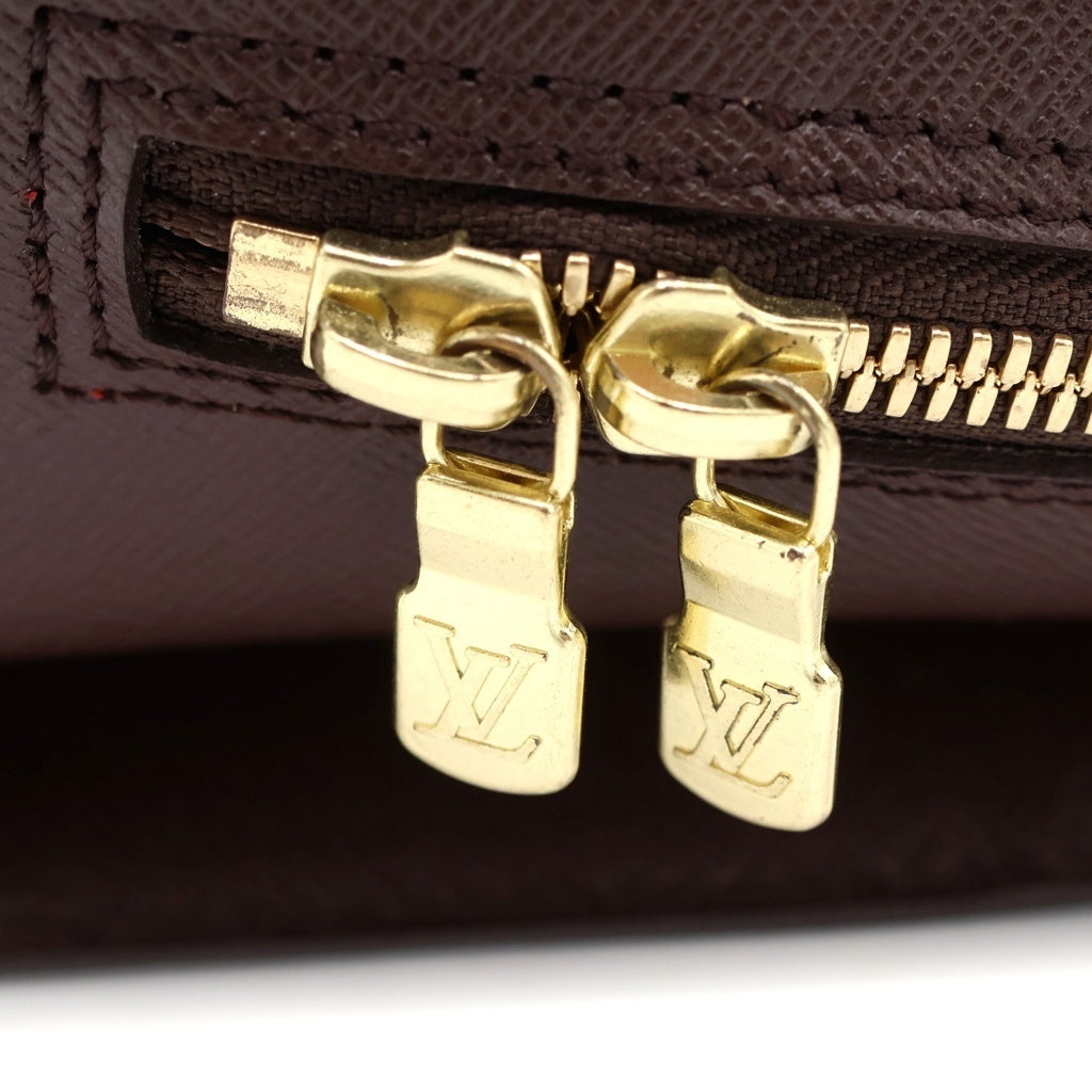 LOUIS VUITTON(ルイヴィトン) ダミエ トリアナ ハンドバッグ ブラウン レザー×PVC N51155 ゴールド金具 レディース