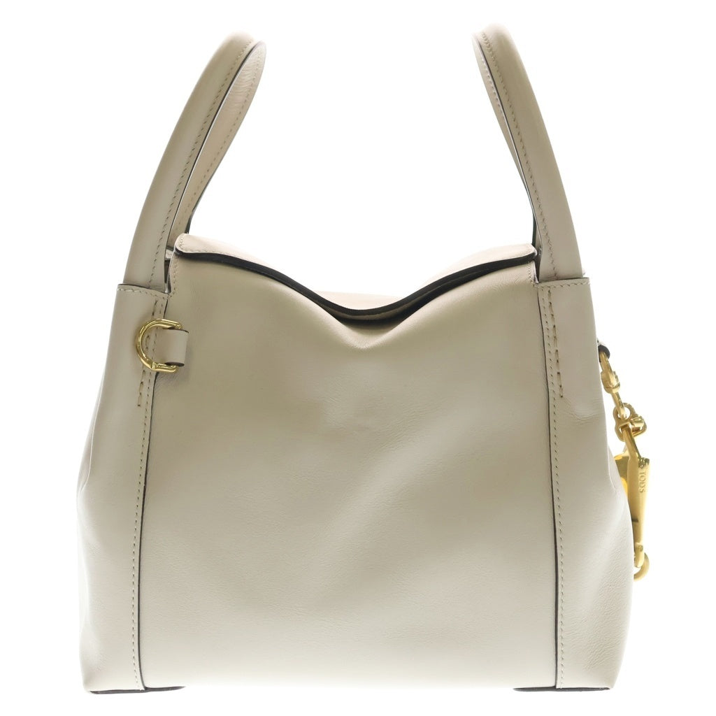 TOD'S(トッズ) バウレット ミニ ハンドバッグ 2way ショルダーバック レザー ホワイト レディース