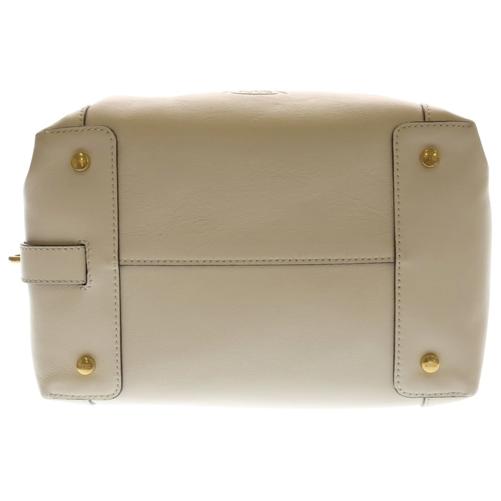TOD'S(トッズ) バウレット ミニ ハンドバッグ 2way ショルダーバック レザー ホワイト レディース