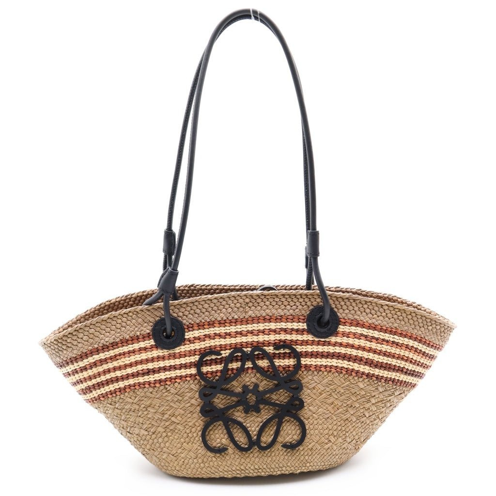 LOEWE(ロエベ) アナグラム バスケットバッグ スモール イラカヤシ レザー ショルダーバッグ ハンドバッグ かごバッグ ベージュ レディース