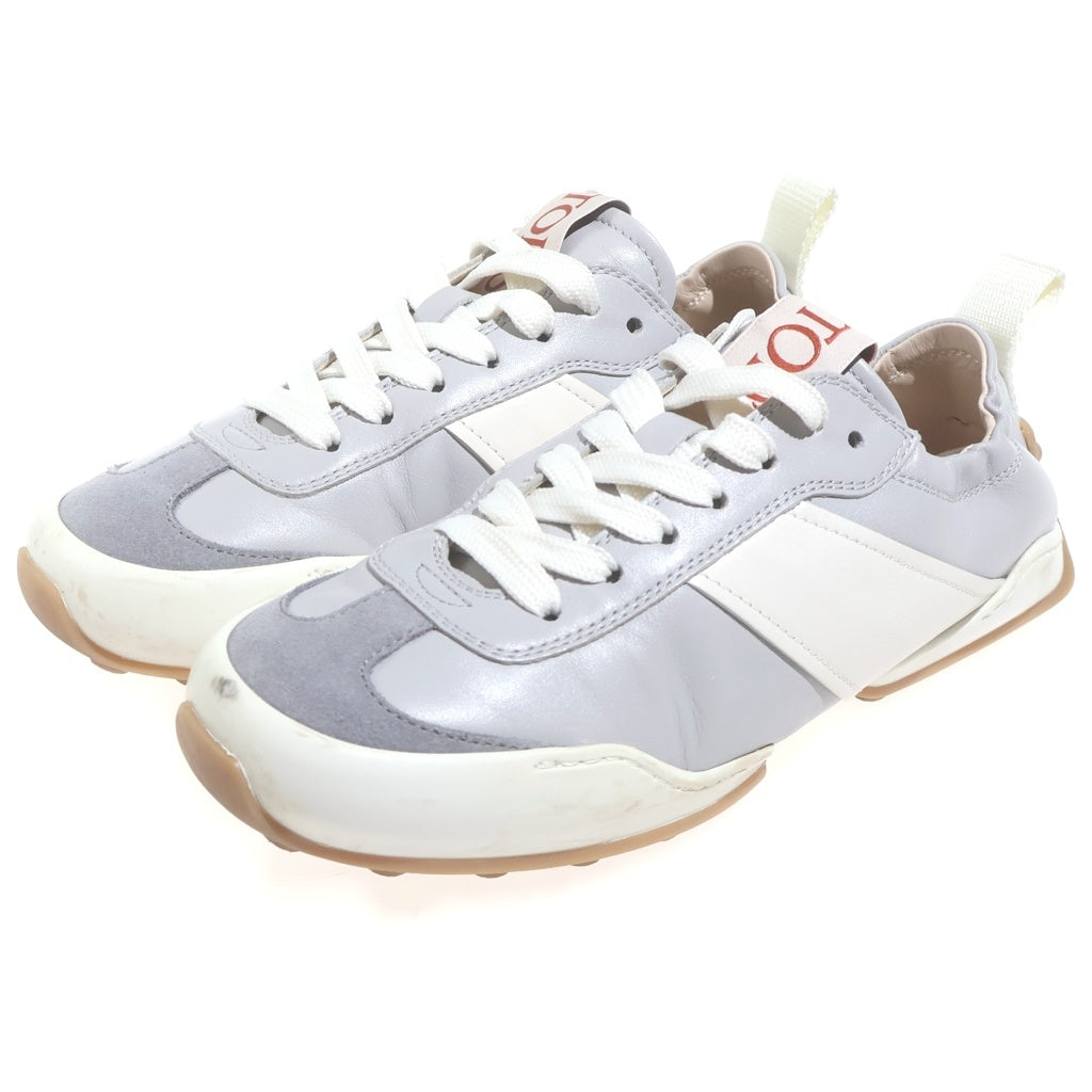 TOD'S(トッズ) ブロックローカットスニーカー ホワイト×グレー #36 レディース
