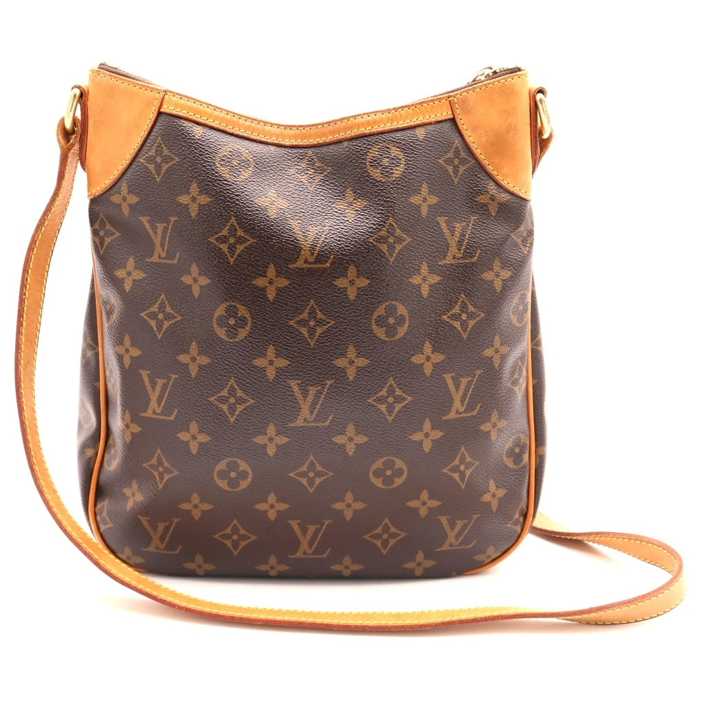 LOUIS VUITTON(ルイヴィトン) モノグラム オデオンPM ショルダーバッグ ブラウン レザー×PVC M56390 ゴールド金具 レディース