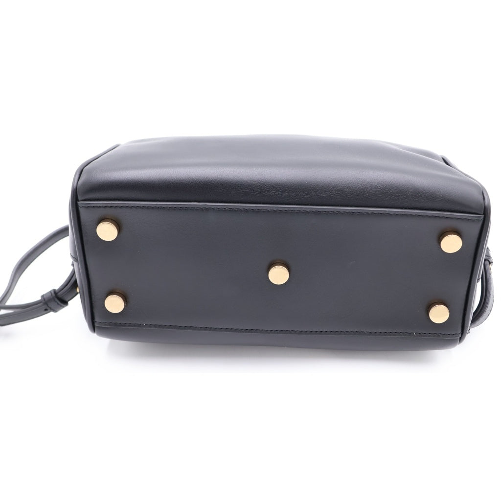 SAINT LAURENT PARIS(サンローランパリ) ベイビーダッフル 2WAYショルダーバッグ ハンドバッグ ブラック レザー 533481 ゴールド金具 レディース