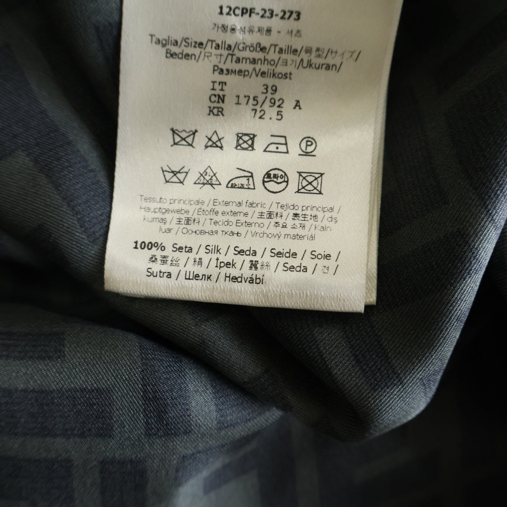 FENDI(フェンディ) ズッカ総柄 長袖シャツ ブラック #39 12CPF-23-273 レディース