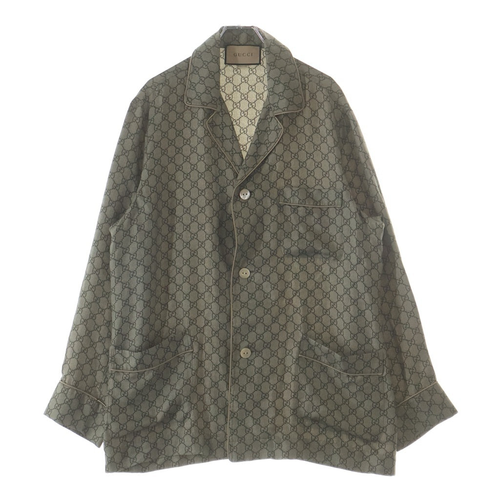 GUCCI(グッチ) パジャマセットアップ【上】 パジャマシャツ GG柄 ベージュ #46 773651 レディース