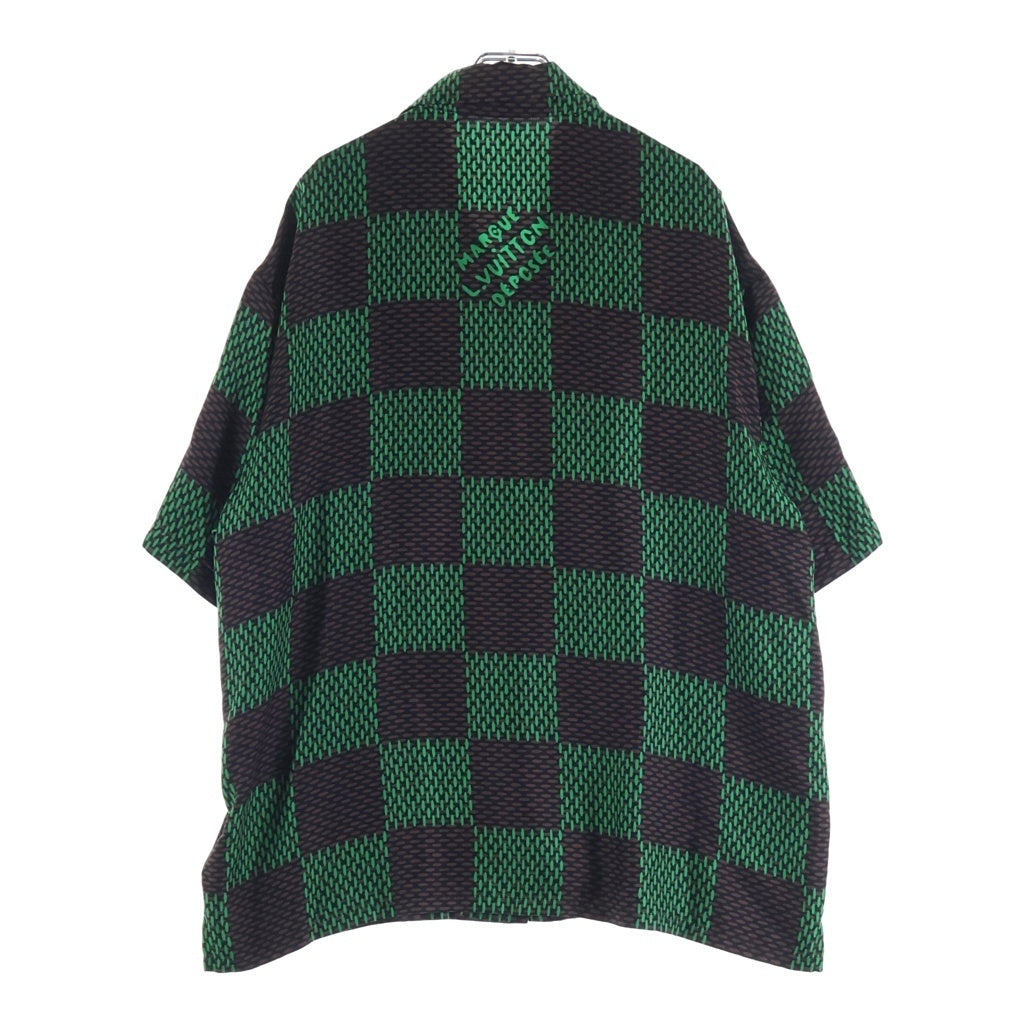 LOUIS VUITTON(ルイヴィトン) ダミエ シルク半袖シャツ 総柄 グリーン/ブラウン RM241FYQHQS62W レディース