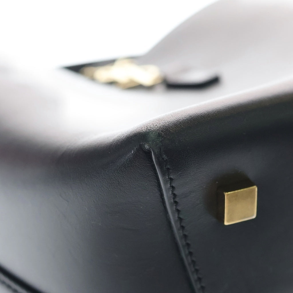 SAINT LAURENT PARIS(サンローランパリ) バケット 2WAYハンドバッグ ショルダーバッグ ブラック レザー 749036 ゴールド金具 レディース