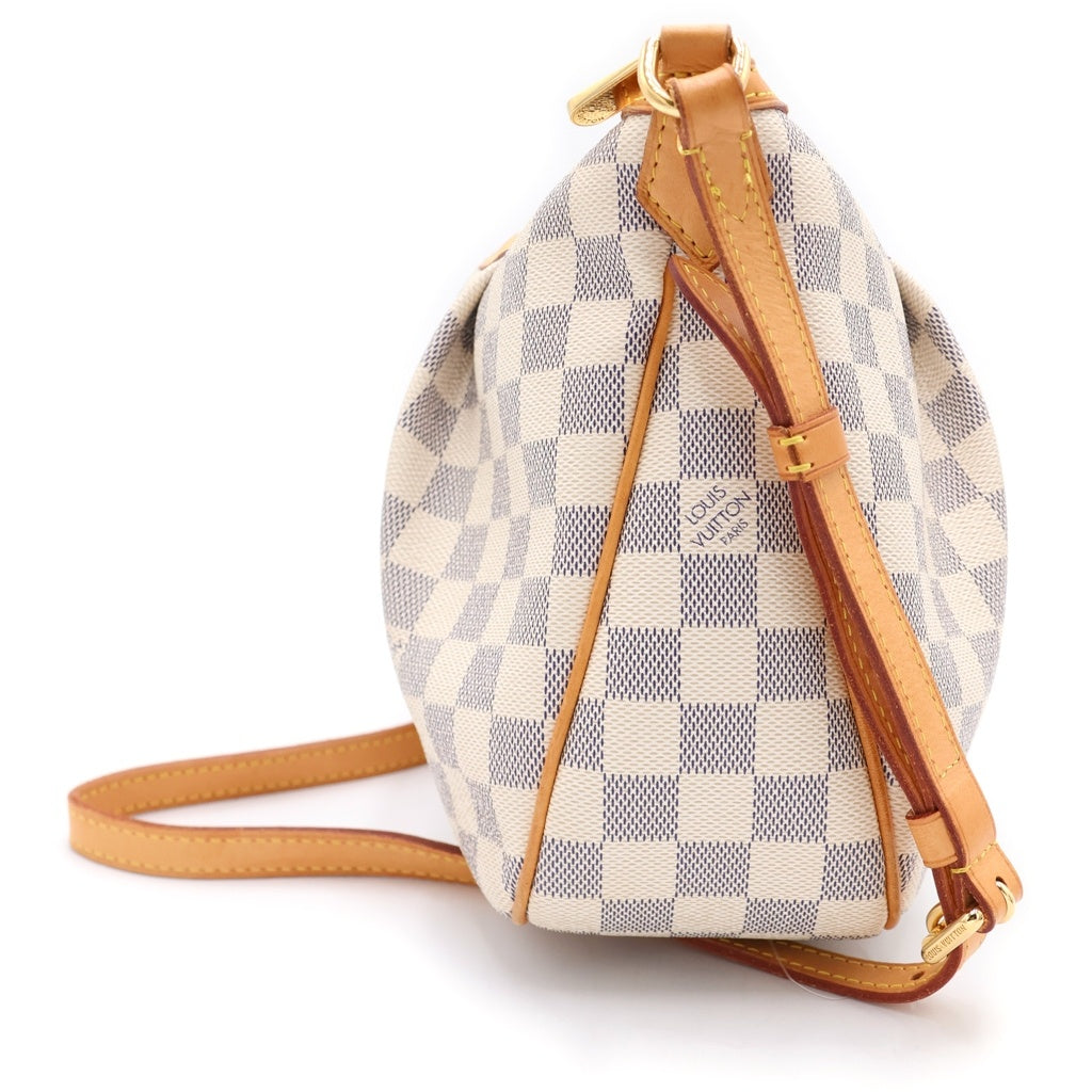 LOUIS VUITTON(ルイヴィトン) ダミエアズール シラクーサPM ショルダーバッグ ブラウン×アイボリー レザー×PVC N41113 ゴールド金具 レディース