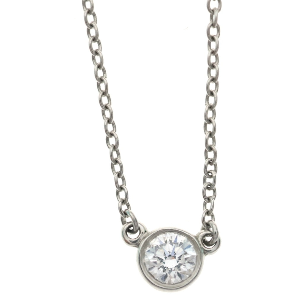 TIFFANY & Co.(ティファニー) エルサ ペレッティ バイザヤード 1P ダイヤ ネックレス TP950 プラチナ シルバー レディース