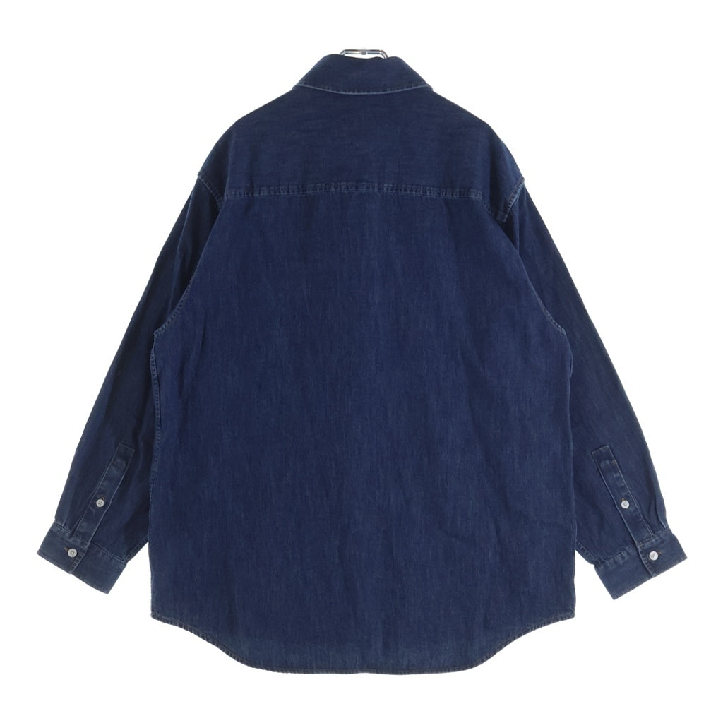 VALENTINO GARAVANI(ヴァレンチノガラヴァーニ) Vロゴ シャンブレー デニム 長袖シャツ インディゴ 8B3DB03K9YA レディース