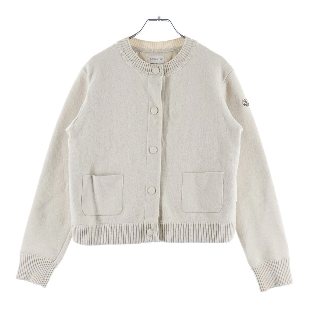 MONCLER(モンクレール) 25AW CARDIGAN TRICOT ナイロン×コットン ニット切替 カーディガン ダウン アウター #XS アイボリー M1241 レディース