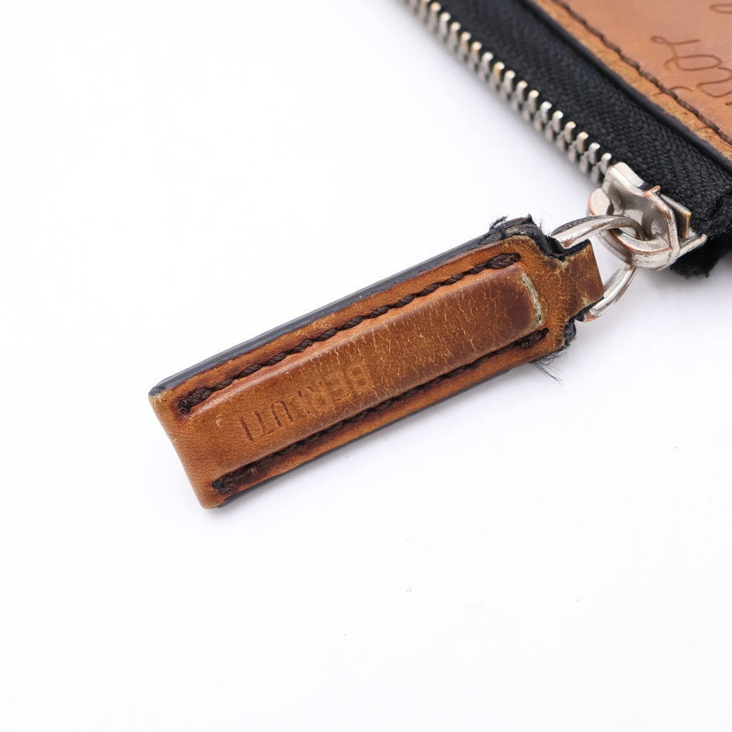Berluti(ベルルッティ) ニノ GM カリグラフィ スクリットレザー クラッチバッグ セカンドバッグ ブラウン シルバー金具