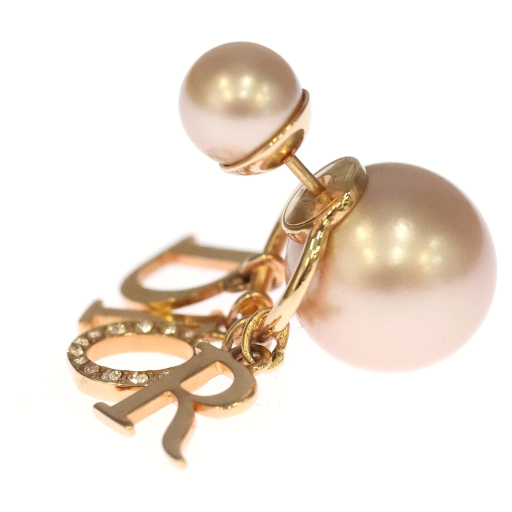 Christian Dior(クリスチャンディオール) Dior Tribales ロゴラインストーン パール ピアス ピンクゴールド E1411TRICY_D12P レディース