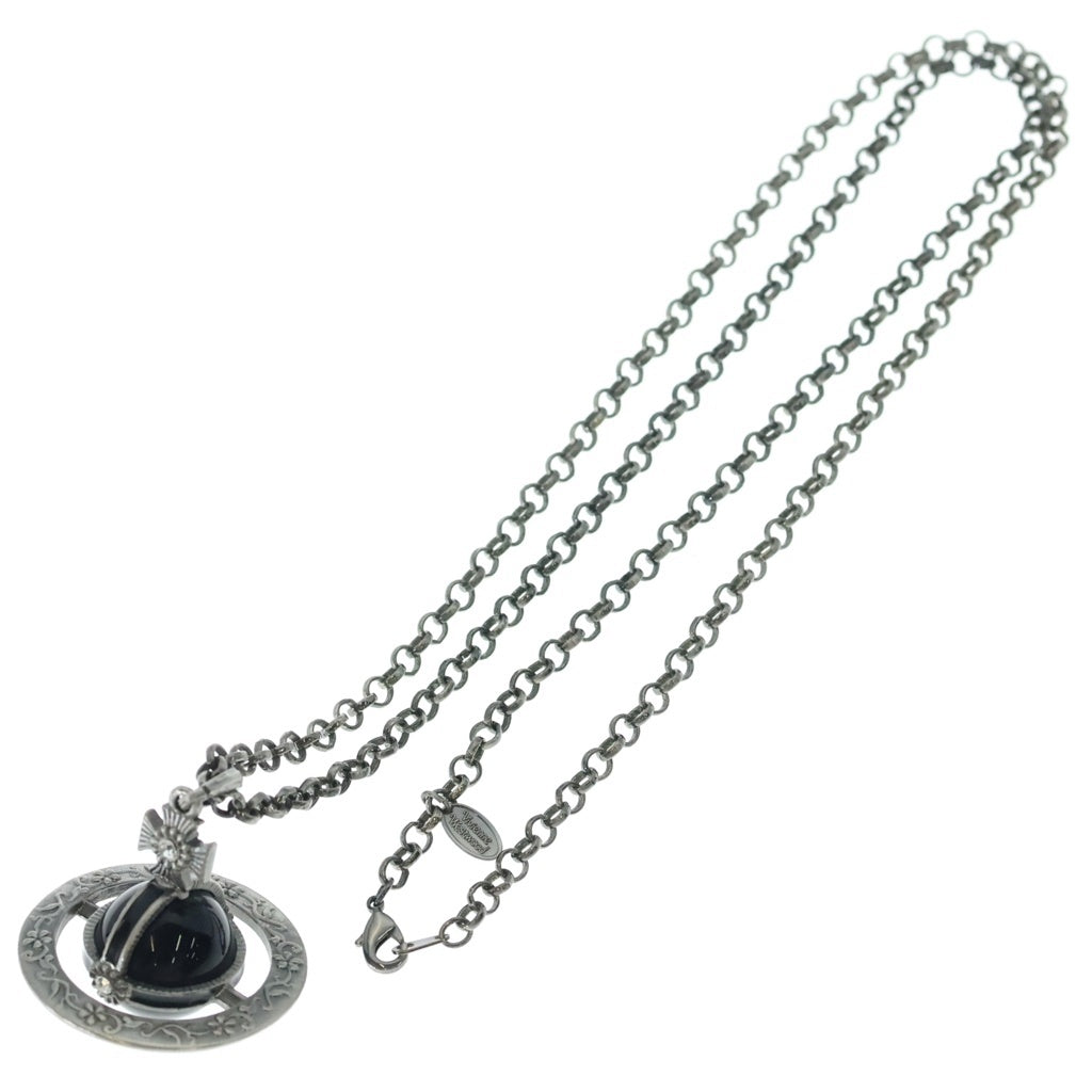 Vivienne Westwood(ヴィヴィアンウエストウッド) Small Orb スモールオーブ ペンダント ネックレス ラインストーン シルバー/ブラック レディース