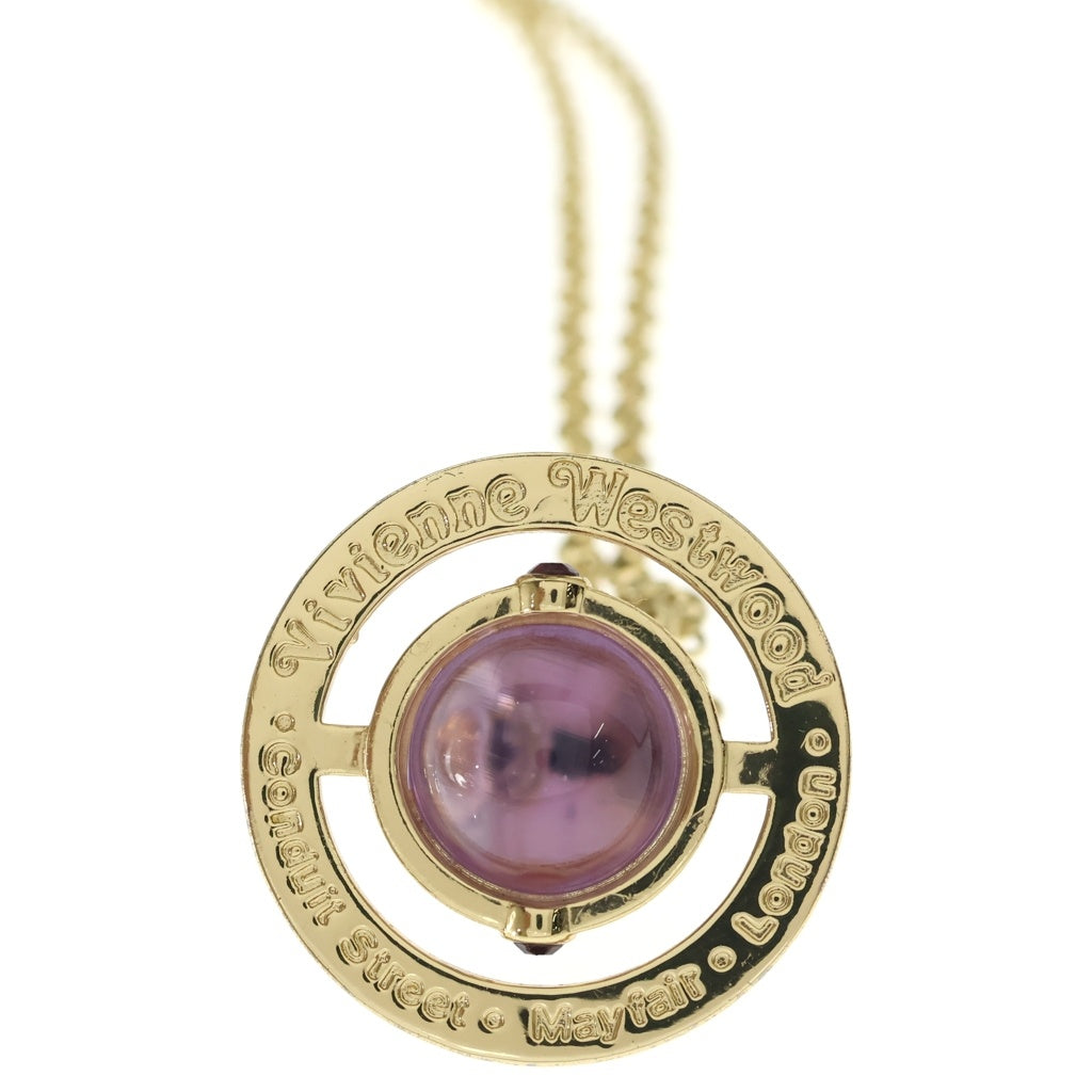 Vivienne Westwood(ヴィヴィアンウエストウッド) Small Orb スモールオーブ ペンダント ネックレス ラインストーン ゴールド/パープル レディース