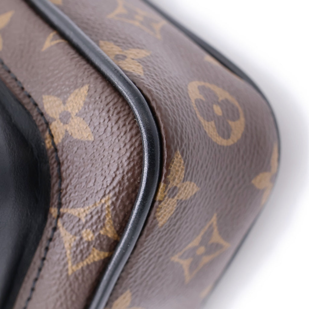 LOUIS VUITTON(ルイヴィトン) モノグラムマカサー クリストファー ショルダーバッグ ボディバッグ ブラウン×ブラック レザー×PVC M69404 ブラック金具