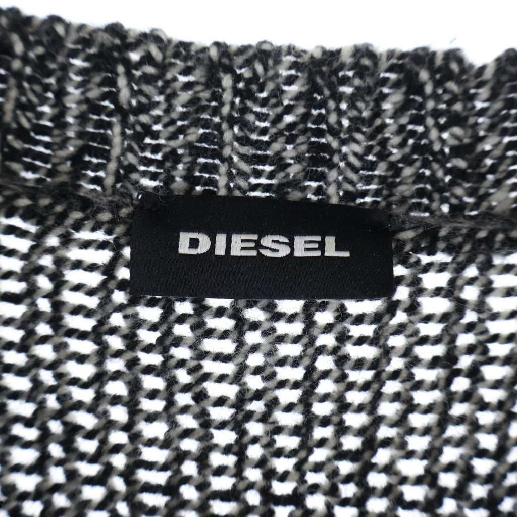 DIESEL(ディーゼル) ダイヤモンドモチーフニット グレー×オレンジ #F