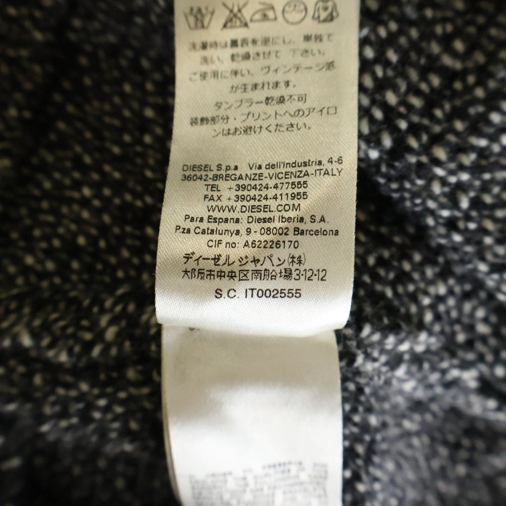 DIESEL(ディーゼル) ダイヤモンドモチーフニット グレー×オレンジ #F