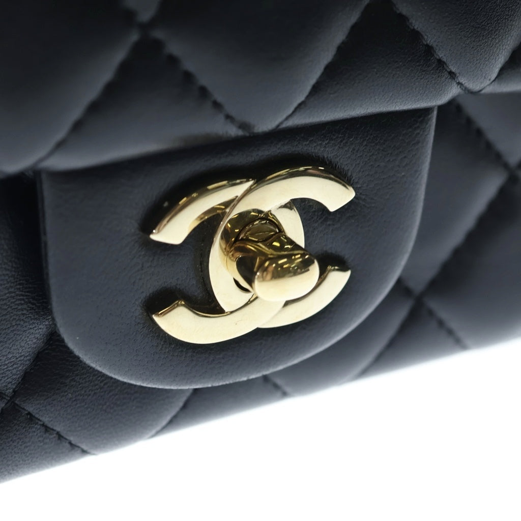 CHANEL(シャネル) マトラッセ ミニ ラムスキン レザー シングルチェーン ショルダーバッグ ゴールド金具 ブラック 30番台 A69900 レディース
