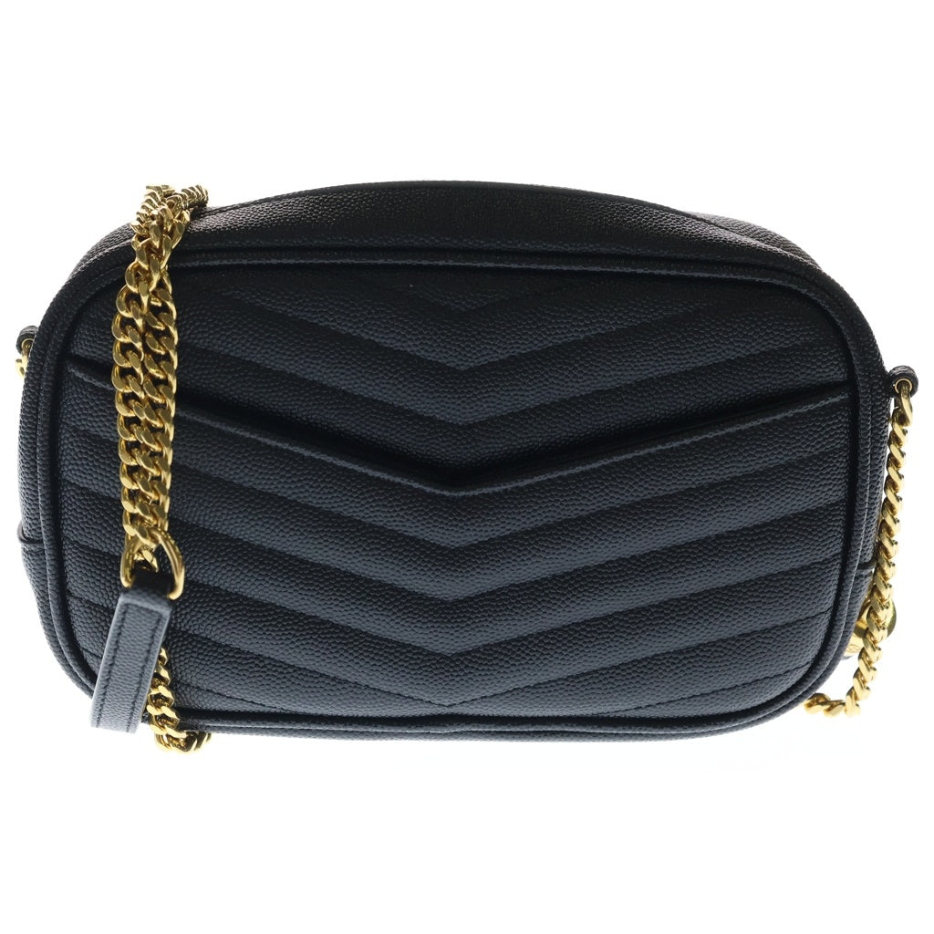 SAINT LAURENT PARIS(サンローランパリ) ルー チェーンショルダーバッグ ミニバッグ ブラック レザー 612579 ゴールド金具 レディース
